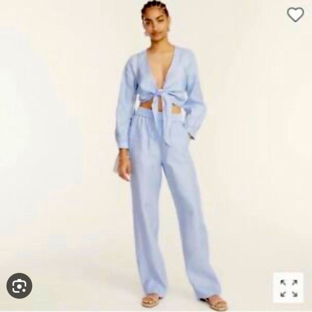 NWT J Crew Light Blue Linen Blend Pull On Pants size 18
